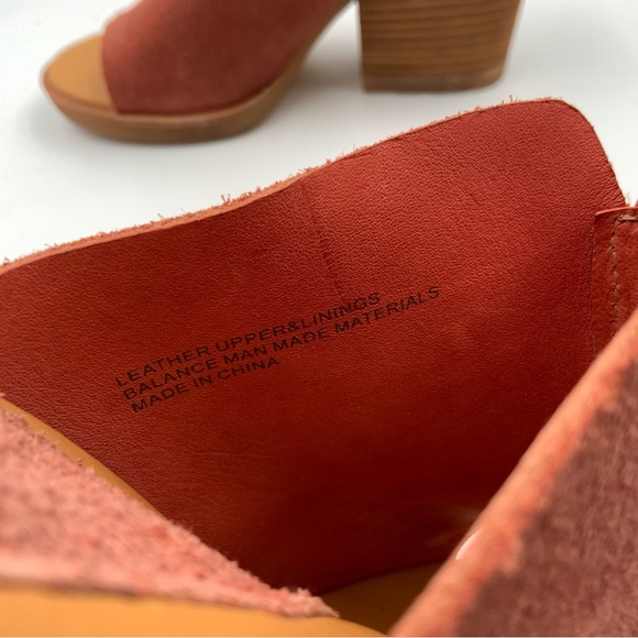 Kork-Ease  Deanna Suede Platform Block Heel Wooden Shoes. Burnt Orange. Size 10M - Picture 7 of 8